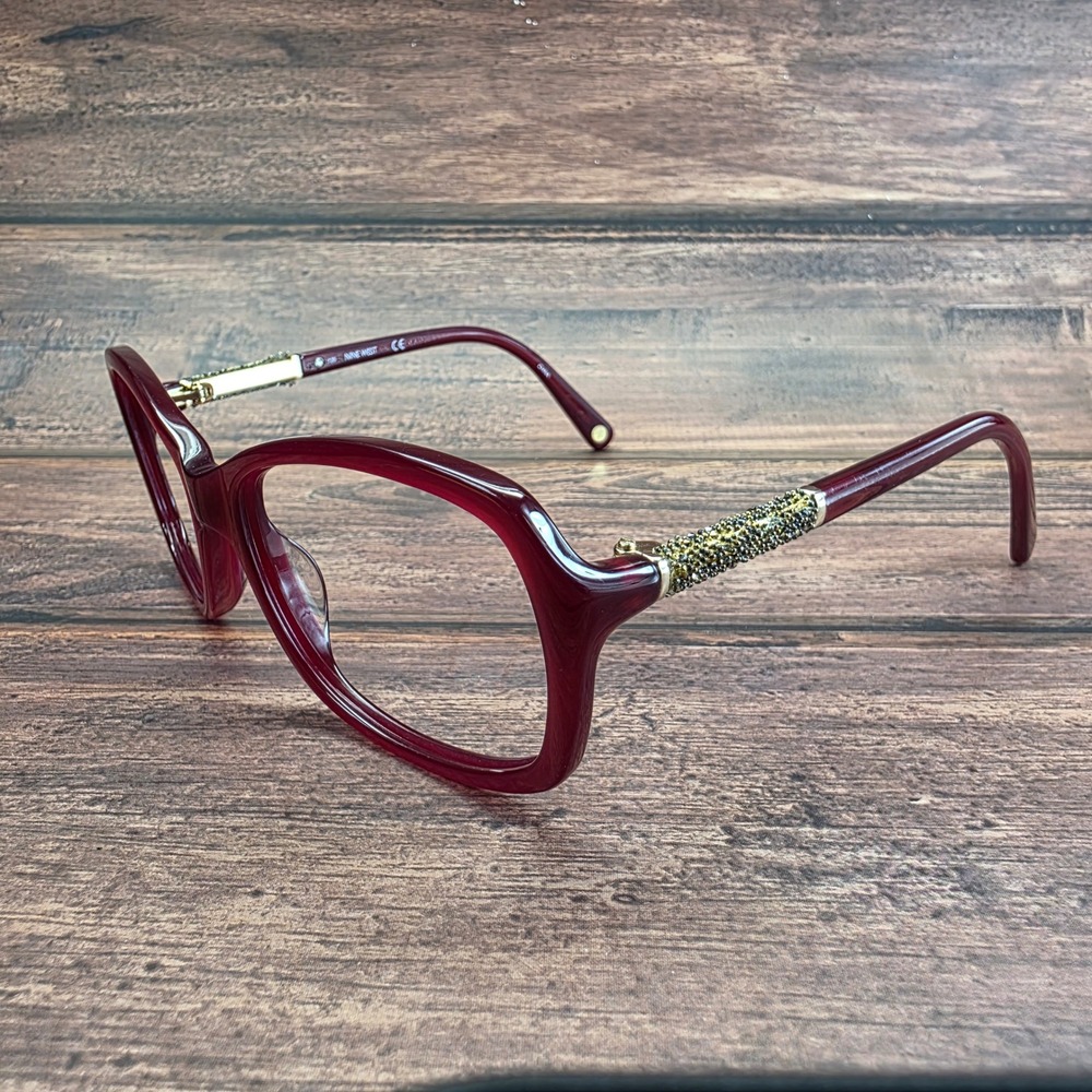 Nine West NW627S 602 Burgundy Red‎ Rectangular Butterfly Eyeglass 57-16-135